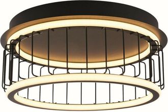Searchlight Searchlight - Circolo Cage led Flush Ceiling Light, Black Metal