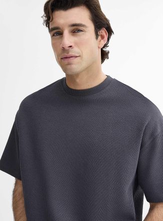 Le 31 Mens Thick textured jersey T-shirt Oversized fit