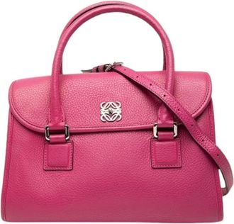 Loewe Pre-owned Handbags, female, Pink, Size: ONE SIZE Pre-owned Leather Handbag