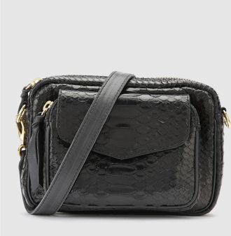 CLARIS VIROT Sac Baby Charly Python Noir