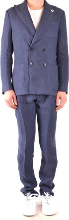 Lardini Single Breasted Suit Set - Heren - Business pakken - Blauw - L - Wol - Kostuums