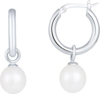 Splendid Pearls Silver 7.5-8Mm Pearl Earrings