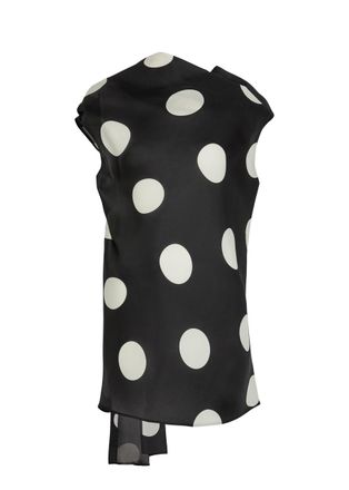 Khaite Tatia Polka-dot Draped Silk Mini Dress - Black And White - XS (UK6 / XS)