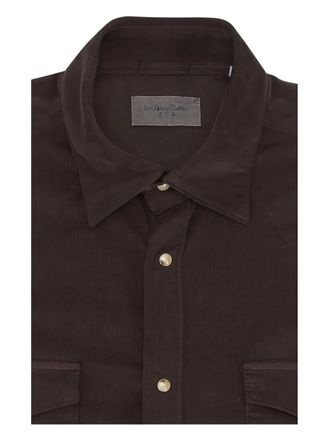 Tintoria Mattei Camicia a coste - Marrone