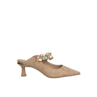 Alma En Pena Slingback Pumps met Strass Bandje - Dames - Muiltjes - Beige - 40 EU - Leer - Schoenen