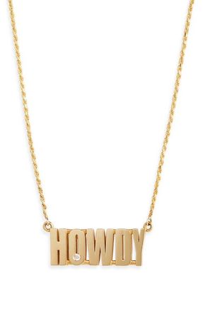 Established Diamond Pendant Necklace in Yellow Gold/Howdy at Nordstrom