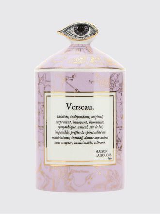 Maison la Bougie Candela grande in ceramica con motivo barocco e coperchio