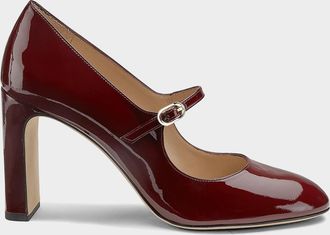 Stuart Weitzman 85mm Babette Patent Leather Mary-Jane Pumps