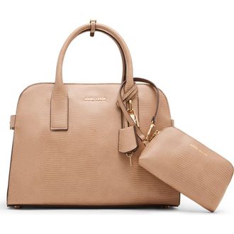 Anne Klein Curved Satchel in Mocha at Nordstrom Rack