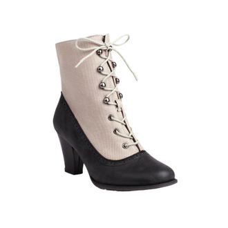 Generic Comfortable Womens Winter Boots - Chunky Heel Ankle Booties with Crisscross Lacing, Side Zipper & Warm Lining, Wide Calf Size Available(Black,8.5 UK)