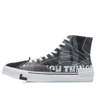 Li-Ning Weiwu Canvas Hi Shoes Black White AECR011-2