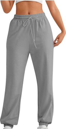 Generic Jogging Bottoms For Women Straight Leg Joggers Womens Plain Baggy Fleece Cinch Bottom Straight Leg Jogger Size 18 Stretch Trousers Women Ladies Winter