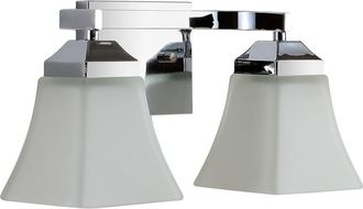 Jonathan Y Designs Jonathan Y Staunton 15In 2-Light Iron/Glass Modern Cottage Led Vanity Light