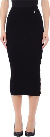 Liu Jo Gonna in maglia - Dames - Midirokken - Zwart - XS - Polyester - Rokken