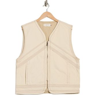 Honor The Gift Logo Appliqu&eacute; Cotton Canvas Riding Vest in Bone at Nordstrom Rack, Size Xxx-Large