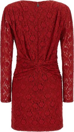 Rotate Floral Lace Dress - Red