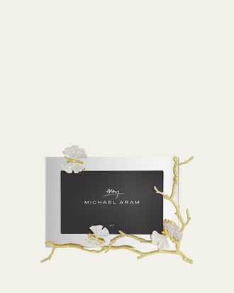 Michael Aram Butterfly Ginkgo White and Gold Frame, 5 x 7
