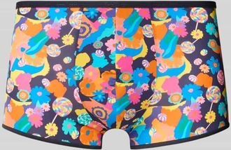 HOM Trunks mit floralem Allover-Print Modell Wonka in Black, Gr&ouml;&szlig;e XXL