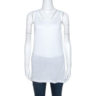 M Missoni White Jersey Sleeveless Tank Top