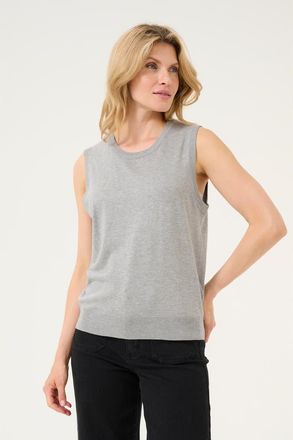 Kaffe KAlizza Round Neck Sleeveless Pullover in Grey Melange at Nordstrom, Size X-Large