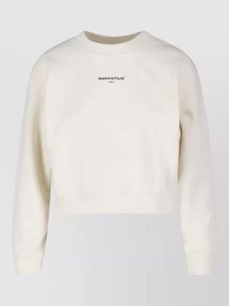 Maison Kitsun&eacute; crew neck sweatshirt ribbed cuffs hem