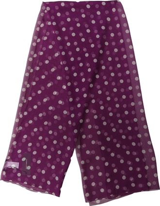 Dolce & Gabbana Purple White Polka Dot Shawl Stole Womens Scarf