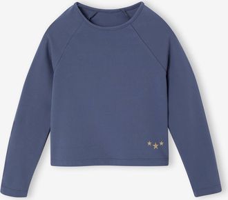 Vertbaudet M&auml;dchen Langarm-Funktionsshirt mittelblau