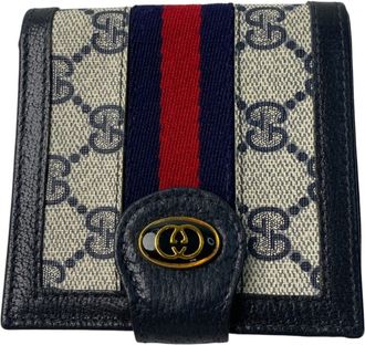 Gucci Navy Leather Pvc Wallet (Bi-Fold) (Pre-Owned)