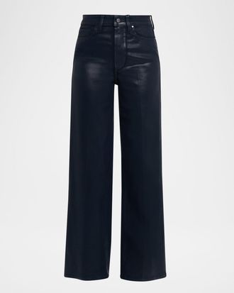 Paige Sasha Coated Wide-Leg Jeans