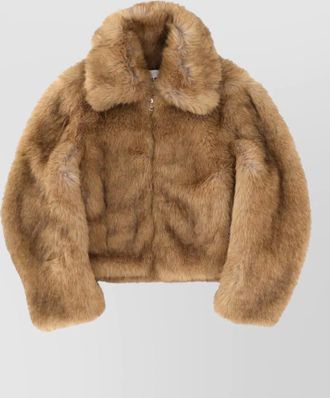 Msgm luxurious faux fur collared jacket