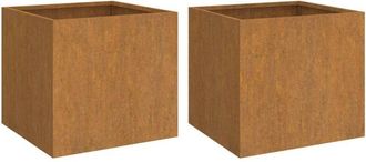 vidaXL Jardineras 2 unidades acero corten 32x30x29 cm Vidaxl