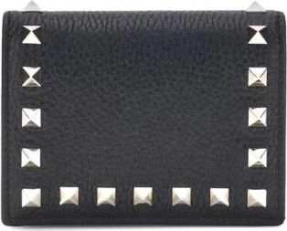 Valentino Garavani Rockstud Leren Portemonnee met Kaartsleuven - Dames - Portefeuilles - Zwart - ONE Size - Leer - Accessoires