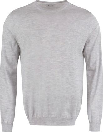 THE (ALPHABET) Maglione a girocollo in maglia fine - Grigio