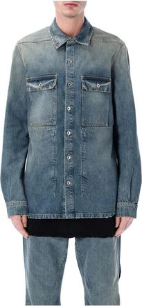 Rick Owens Denim Shirts - Heren - Spijkeroverhemden - Blauw - L - Denim - Overhemden