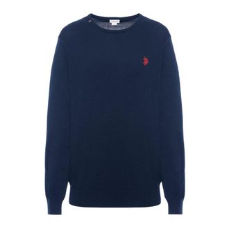 U.S.Polo Association U.S. Polo Assn., Round-neck Knitwear, male, Blue, Size: 3XL Burt Pullover
