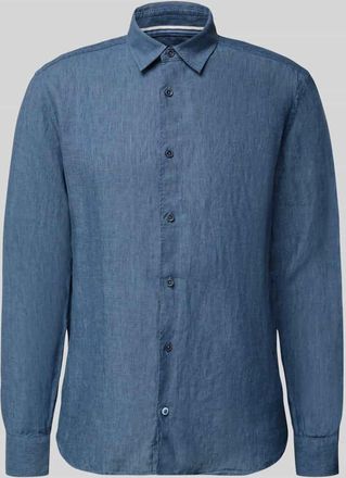 Olymp Level 5 Casual Fit Freizeithemd aus Leinen in Dunkelblau, Gr&ouml;&szlig;e XL