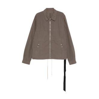 Rick Owens Jack met ritssluiting - Heren - Jassen - Grijs - Maat: S Katoen