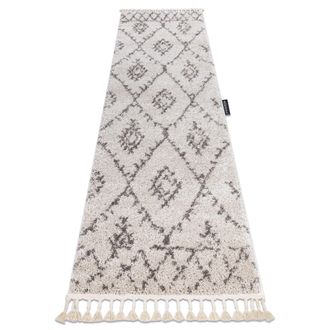 RugsX Rugsx - Alfombra, Alfombra De Pasillo Berber Fez Crema - Para La Cocina, Entrada, Pasillo Beige 60x250 Cm