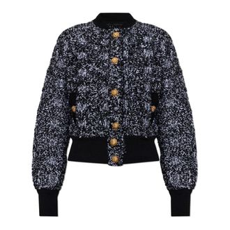 Balmain Tweed Jackets, female, Black, Size: 2XS Tweed Jacket