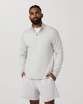 Vuori Clothing Ponto Half Zip Jacket Mock Neck | Salt Heather | Medium