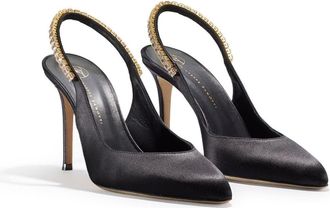 Temperley London Raven Satin Slingbacks in Black at Nordstrom, Size 10