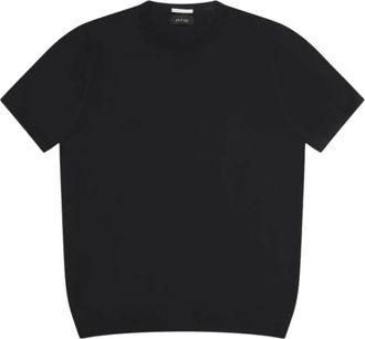 AT.P. CO Knit Katoenen T-shirt - Heren - T-shirts - Zwart - M - Katoen - Tops