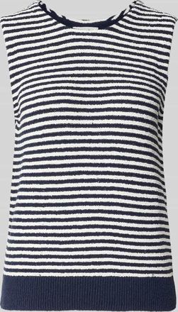 Christian Berg Frise Yarn Frottee Ringel-Top in Dunkelblau, Gr&ouml;&szlig;e XXL