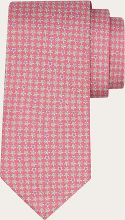 Ferragamo Men Turtles print silk tie Pink
