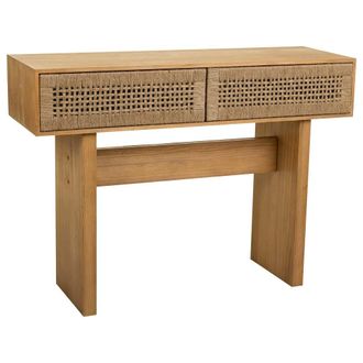 Wanderlust Deco Wanderlust Deco - Recibidor De Madera Y Cuerda Trenzada Marr&oacute;n 110x36x77