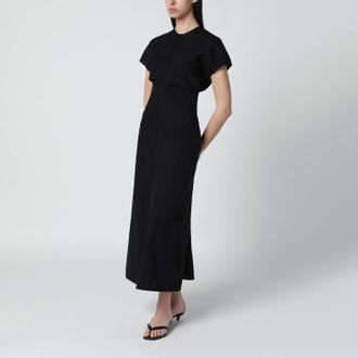 Toteme Black wool midi dress