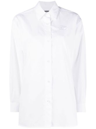 Diesel C-Bruce-B logo-embroidered shirt - White