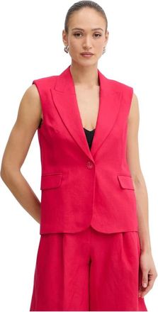 Twinset Jassen, Dames, Roze, L, Linnen, Linnen Blend Gilet