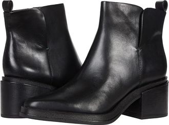 Franco Sarto Dalden Boots Womens Black Leather Block Heel Booties ZAP433