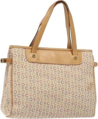 Celine Tweedehands Canvas handtassen - Dames - Vintage Shopper - Beige - ONE Size - Leer - Vintage